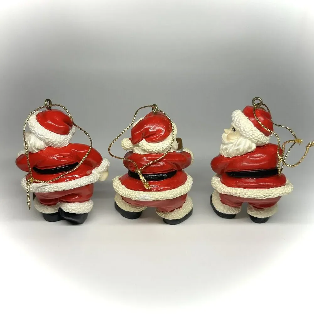 3ct Sports Santa Claus Holiday Figure Christmas Tree Ornament Golf Bat Football